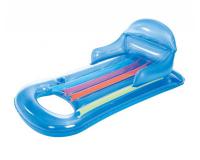 Csíkos kék gumimatrac háttámlával